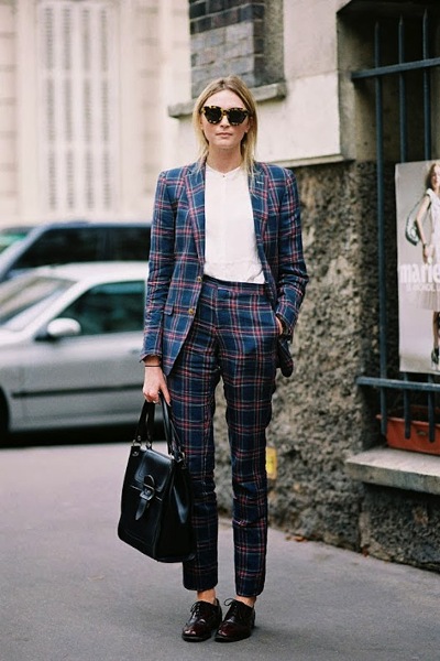 STREET STYLE PLAID PANT SUITS 1